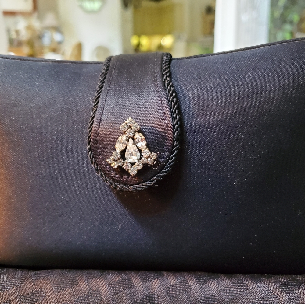 Purse Vintage Evening Hard Case Satin